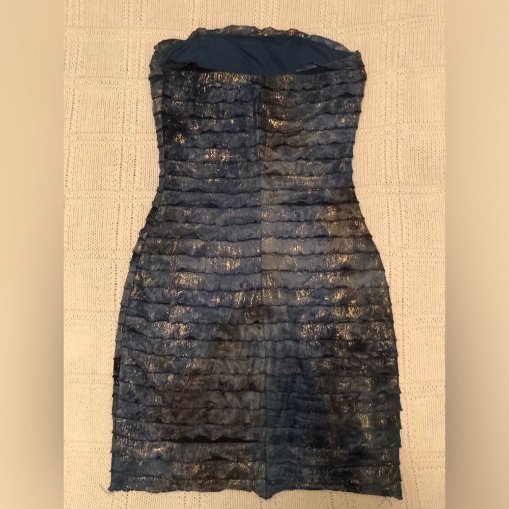 Ruby Rox Shimmering Blue Mini Dress - Picture 2 of 3